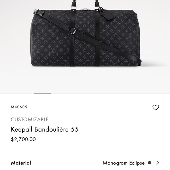 Louis Vuitton Monogram Eclipse Duffel Bag - Black - Picture 1 of 2